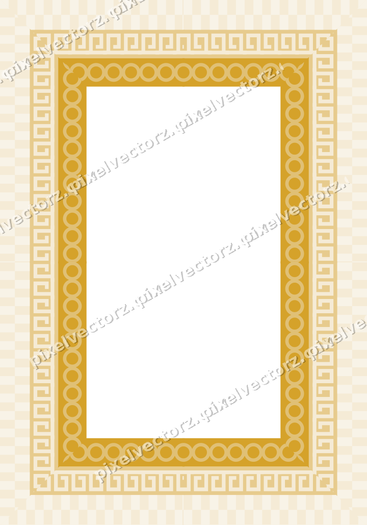 Decorative picture frame border in dark blue and amber with greek key