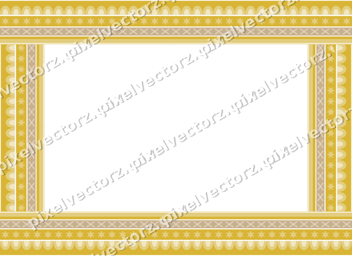 Decorative picture frame border in lime and yellow with cross band