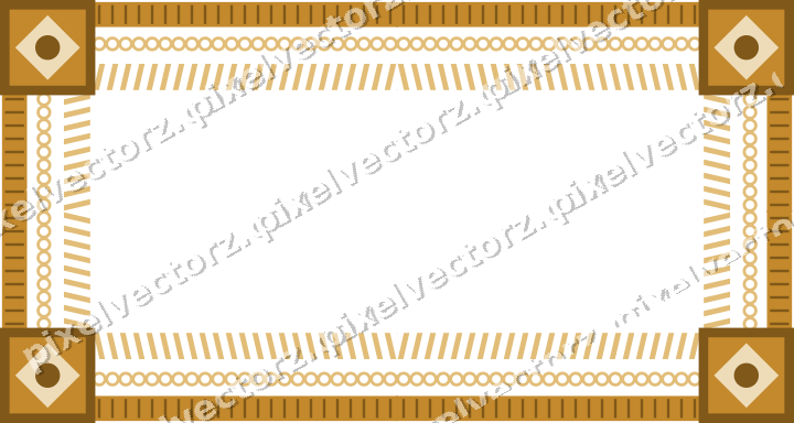 Decorative picture frame border in amber and dark teal with ring chain