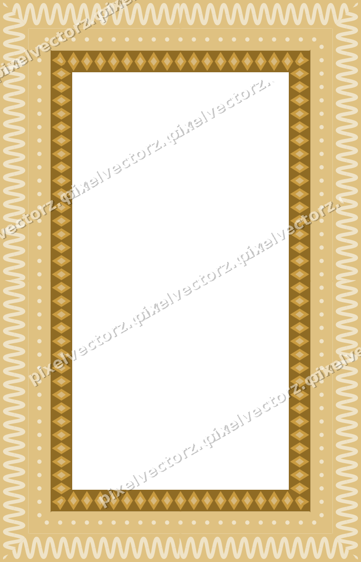 Decorative picture frame border in dark pink and amber with dot row