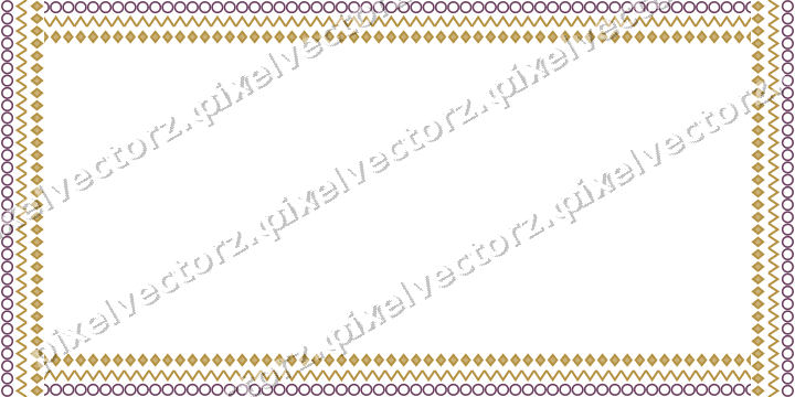 Decorative picture frame border in dark magenta and amber with zigzag