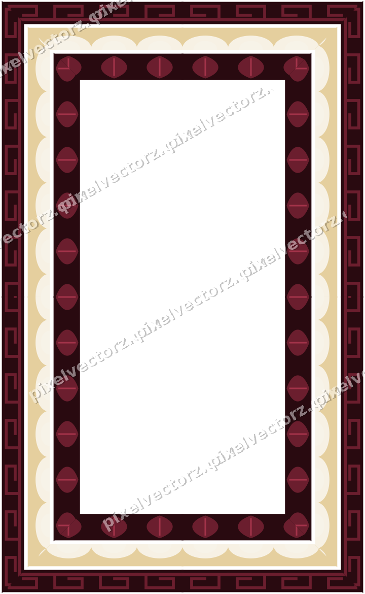 Decorative picture frame border in dark pink and red with greek key