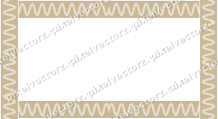 Decorative picture frame border in amber and green with wave band