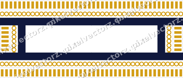 Decorative picture frame border in amber and blue with ring chain
