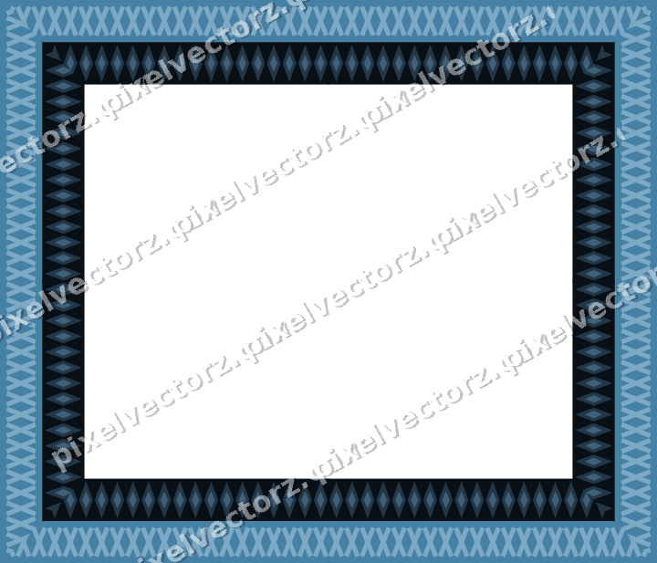 Decorative picture frame border in orange and cyan with diamond band