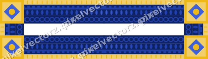 Decorative picture frame border in amber and blue with step band