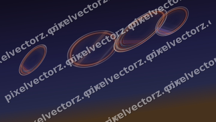 Abstract glass arc in orange and blue
