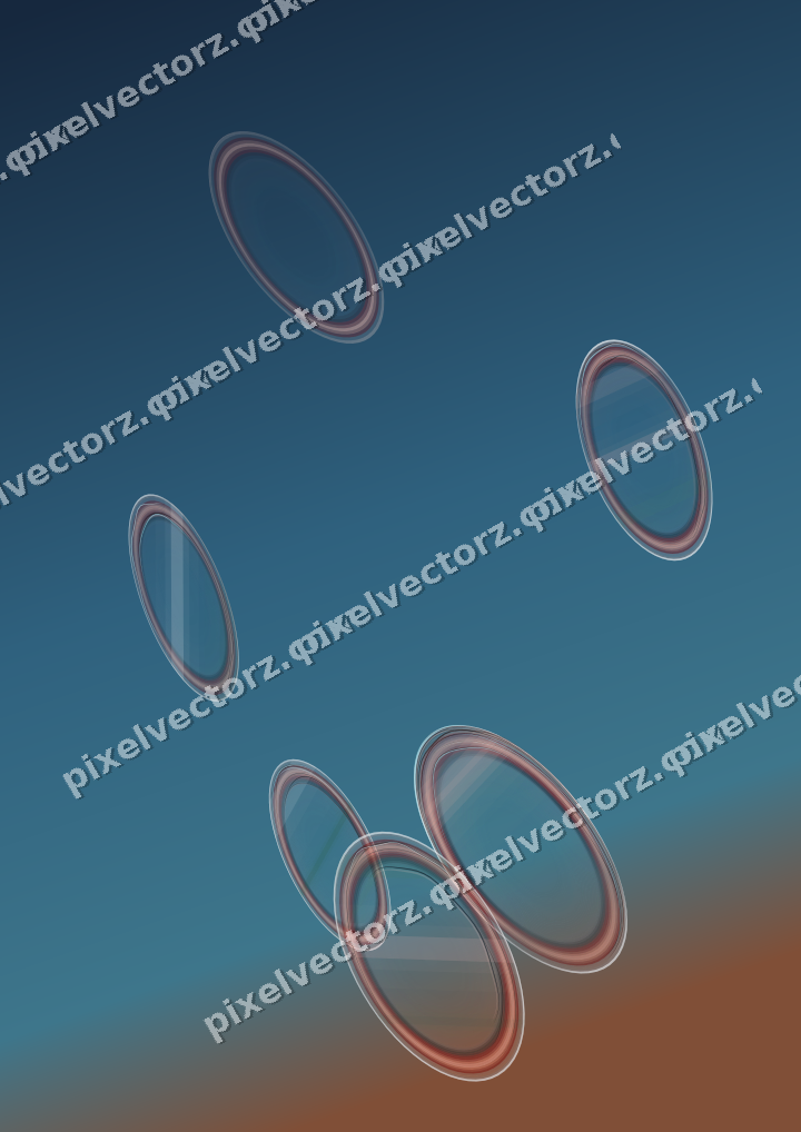 Abstract glass arc in dark green and red