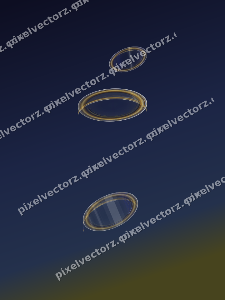 Abstract glass arc in dark blue and amber