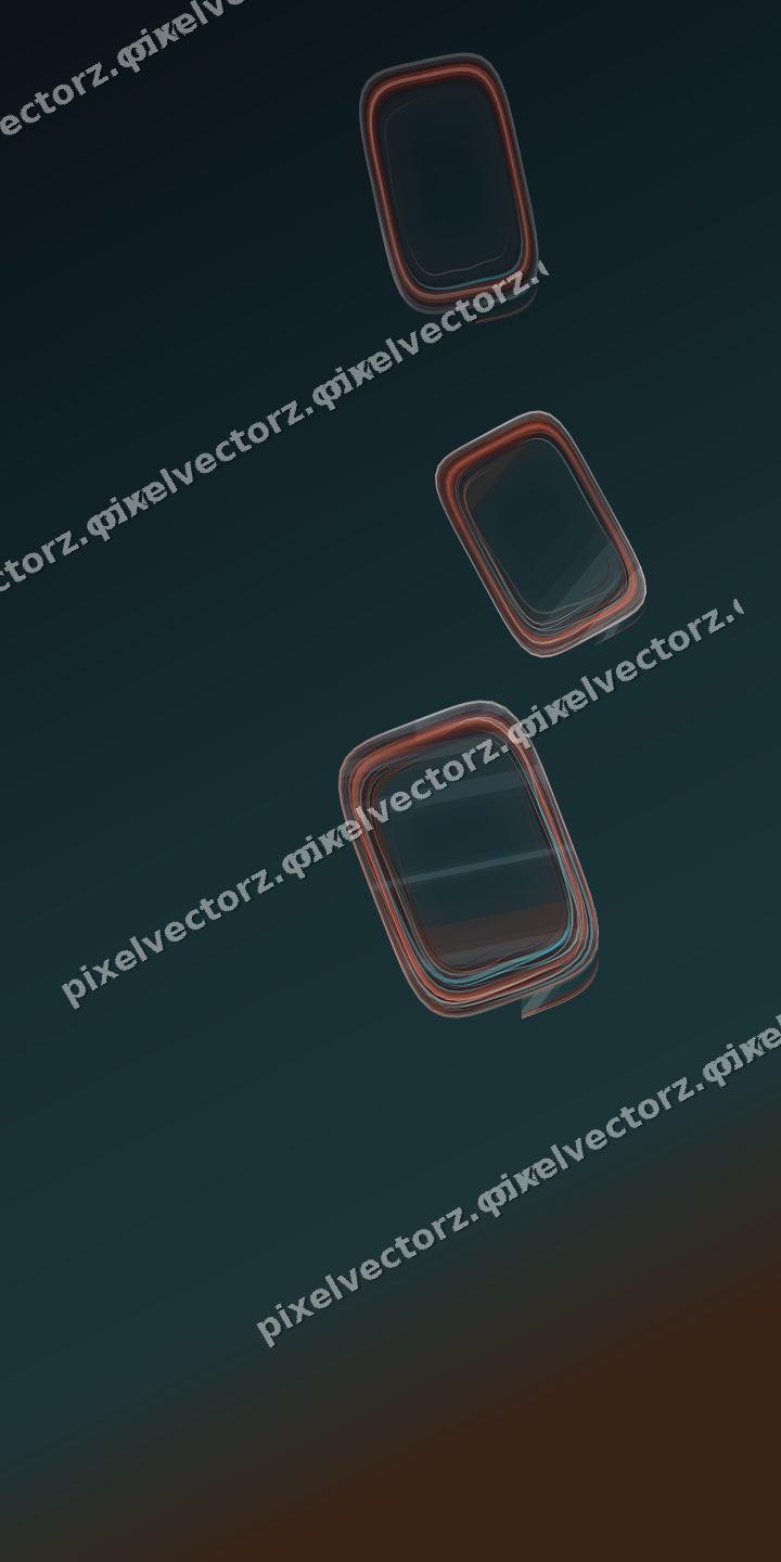 Abstract glass arc in cyan and red