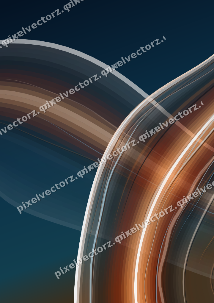 Abstract glass arc in blue and red