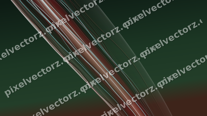Abstract glass arc in red and dark green