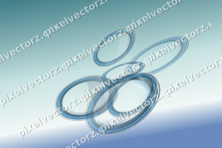 Abstract glass arc in teal and pale cyan