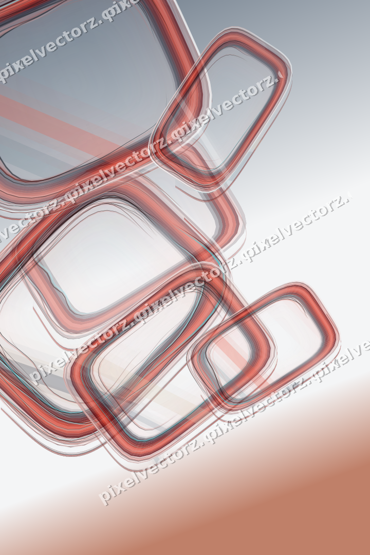 Abstract glass arc in red and pale amber