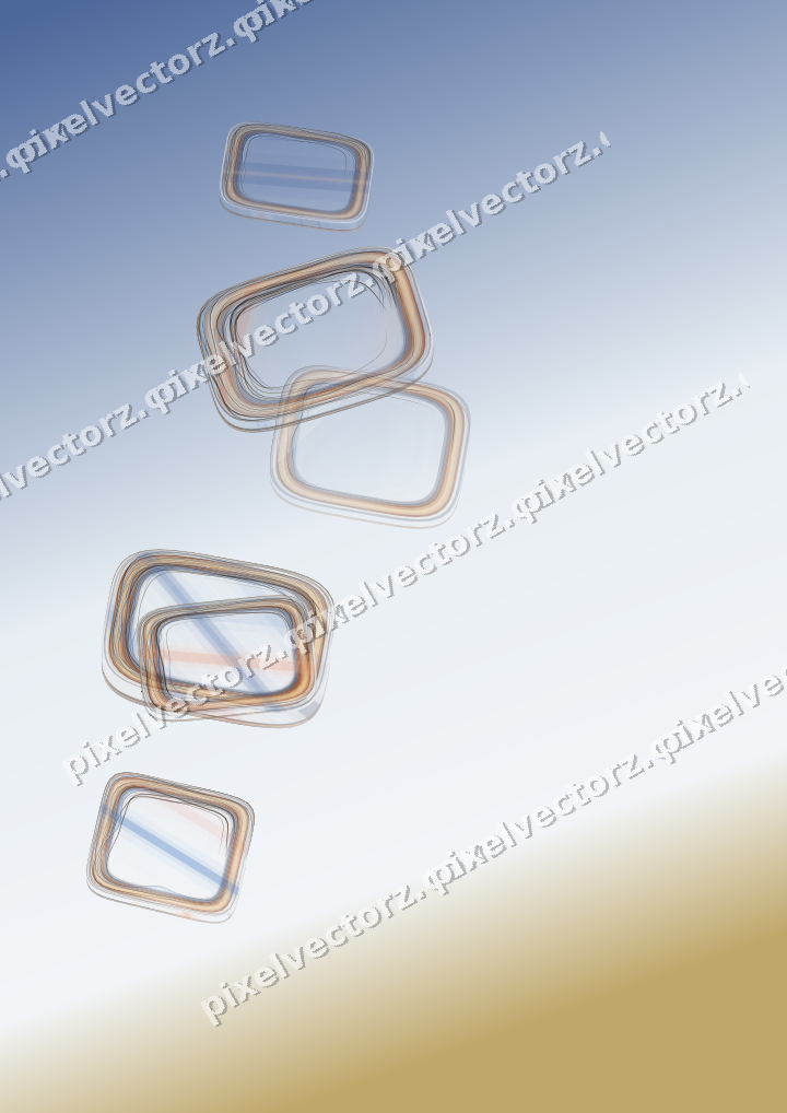 Abstract glass arc in dark blue and red