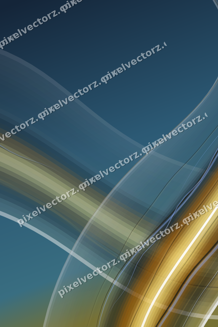 Abstract glass arc in amber and blue
