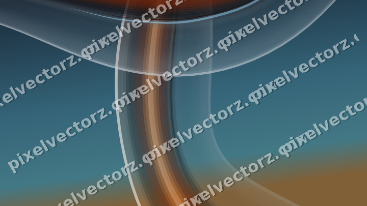 Abstract glass arc in blue and orange