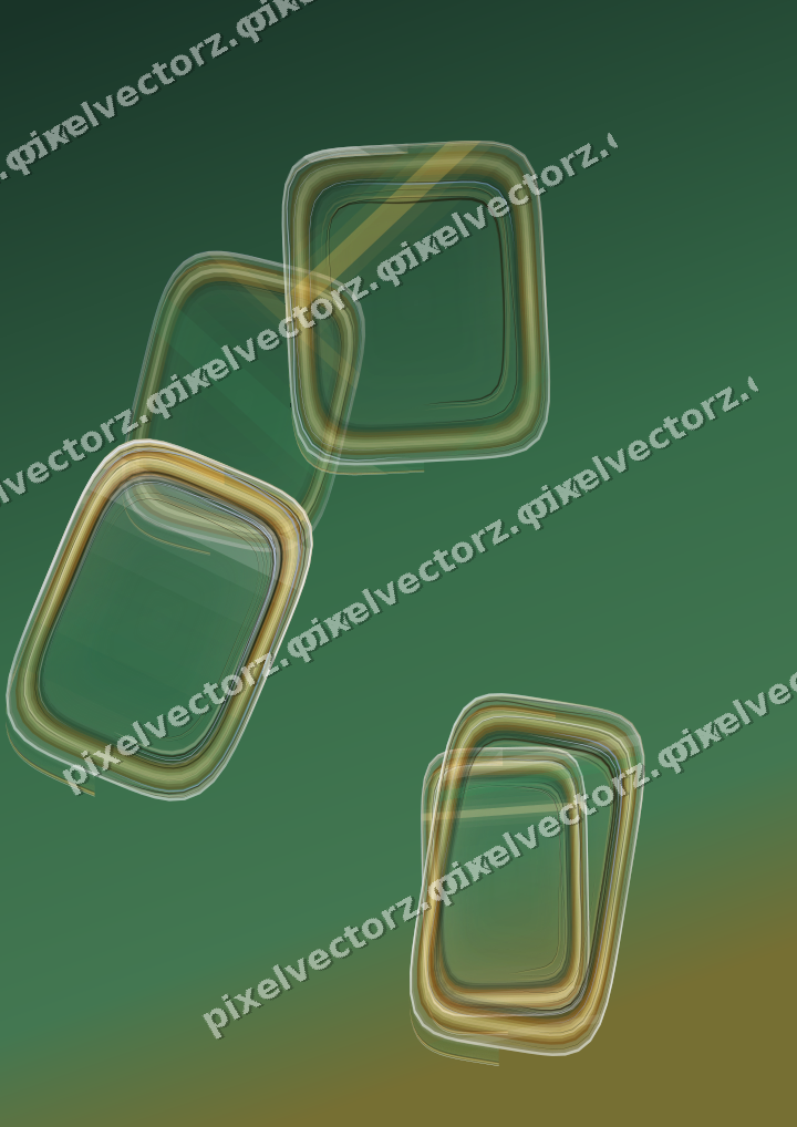 Abstract glass arc in amber and dark green