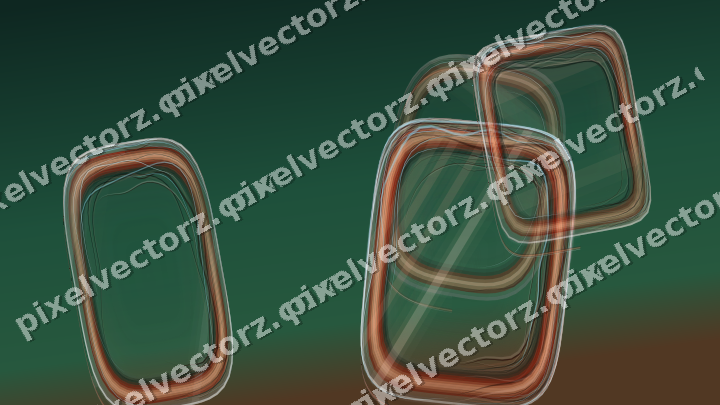 Abstract glass arc in dark green and orange