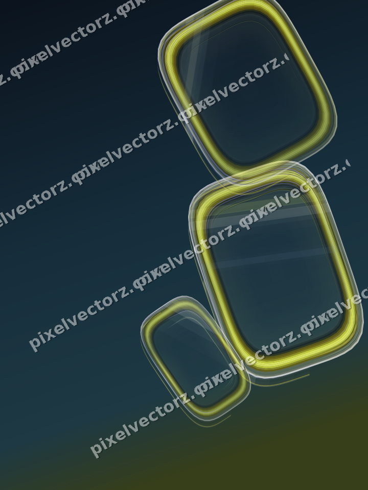 Abstract glass arc in yellow and grey