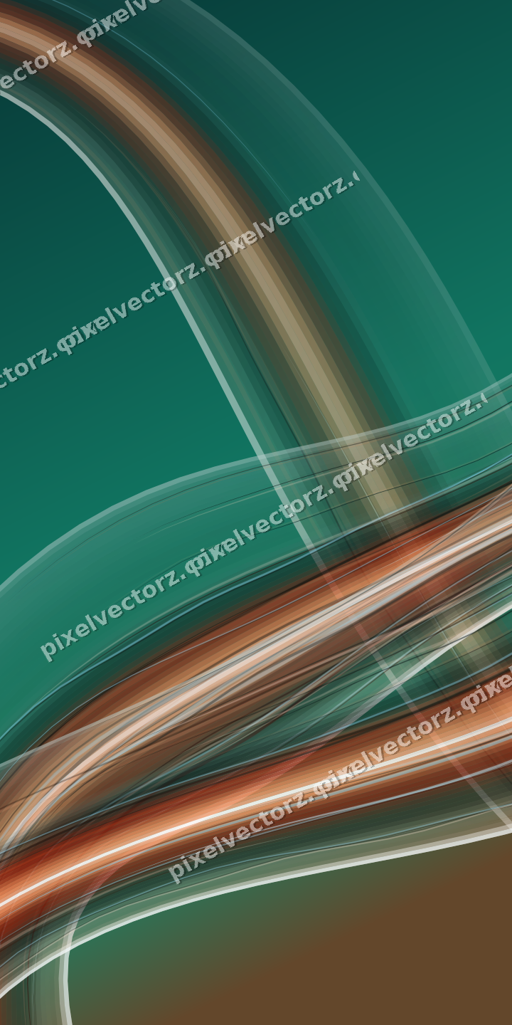 Abstract glass arc in orange and teal