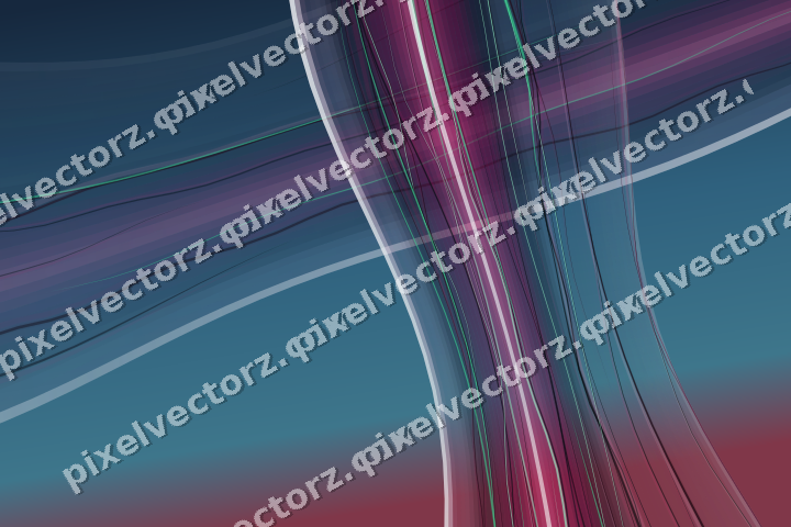 Abstract glass arc in dark pink and green