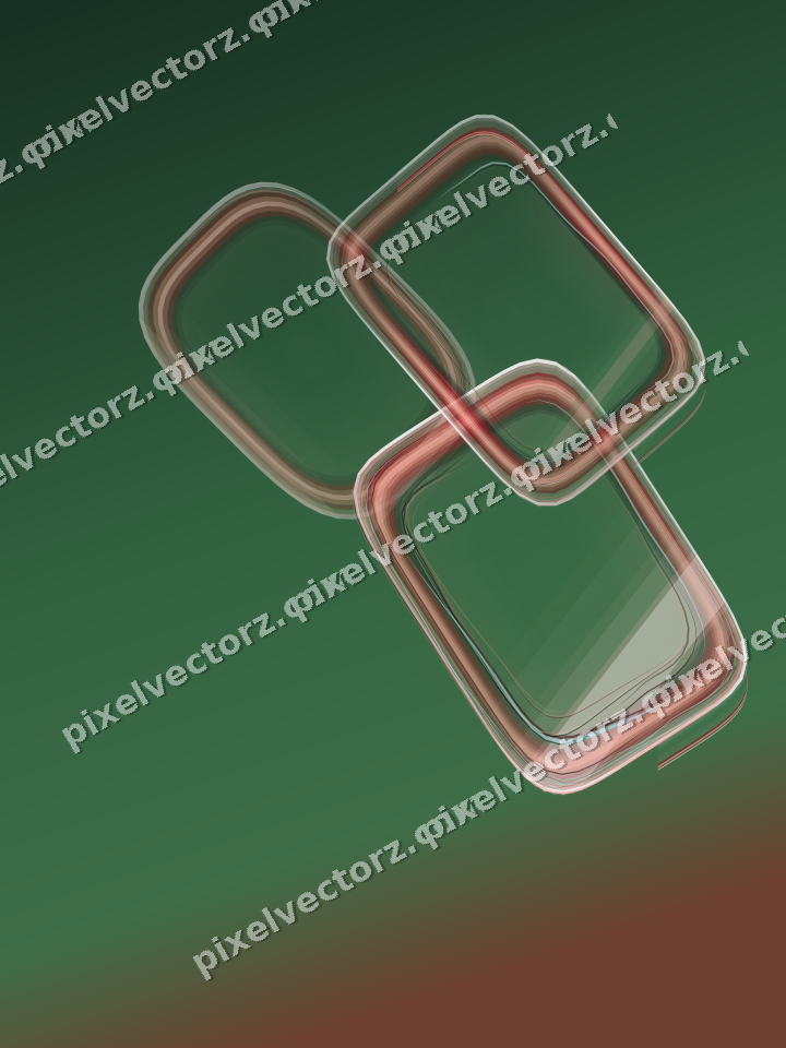 Abstract glass arc in red and dark green