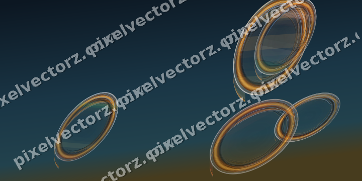 Abstract glass arc in red and orange
