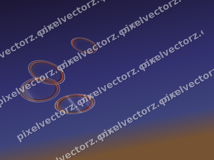 Abstract glass arc in orange and blue