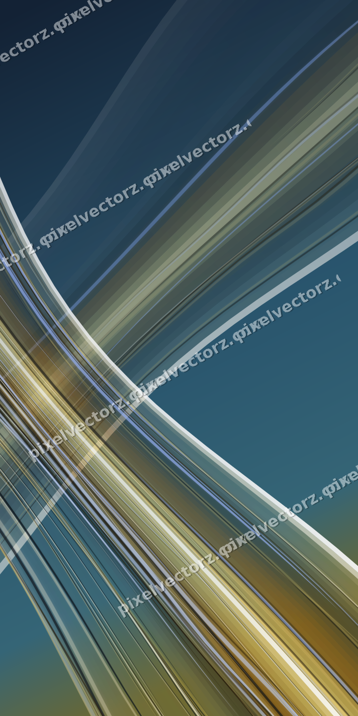 Abstract glass arc in amber and blue