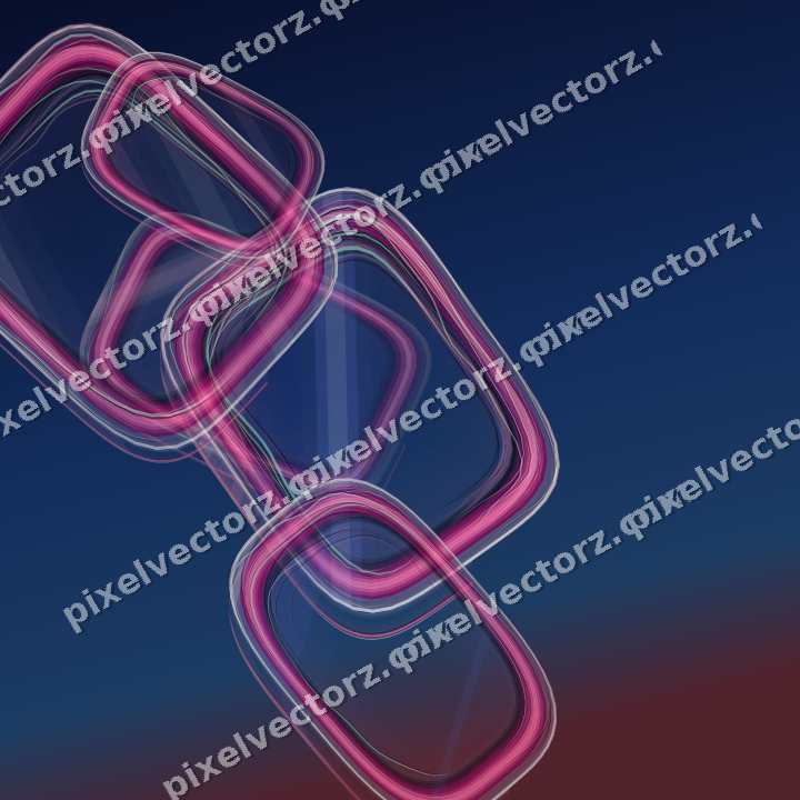Abstract glass arc in pink and blue