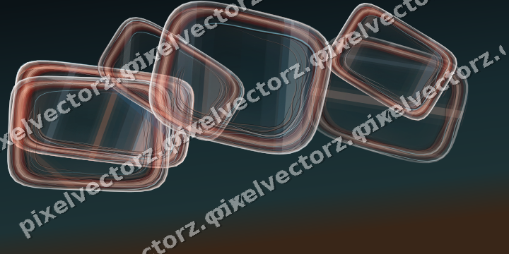 Abstract glass arc in orange and cyan
