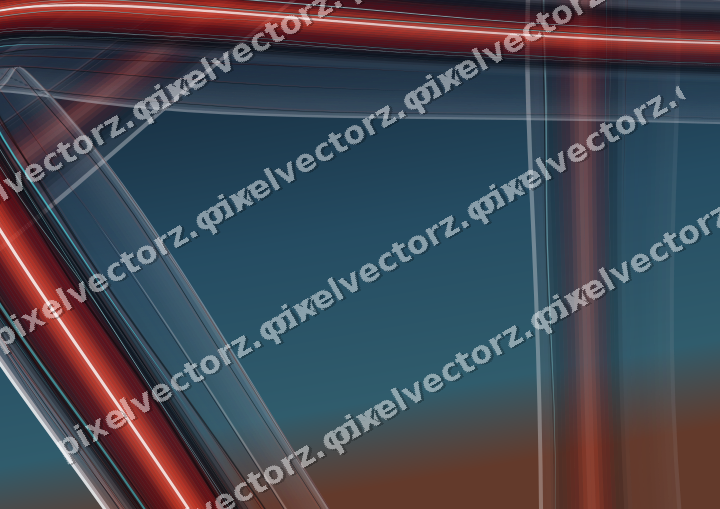 Abstract glass arc in red and pale amber