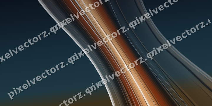 Abstract glass arc in dark teal and orange