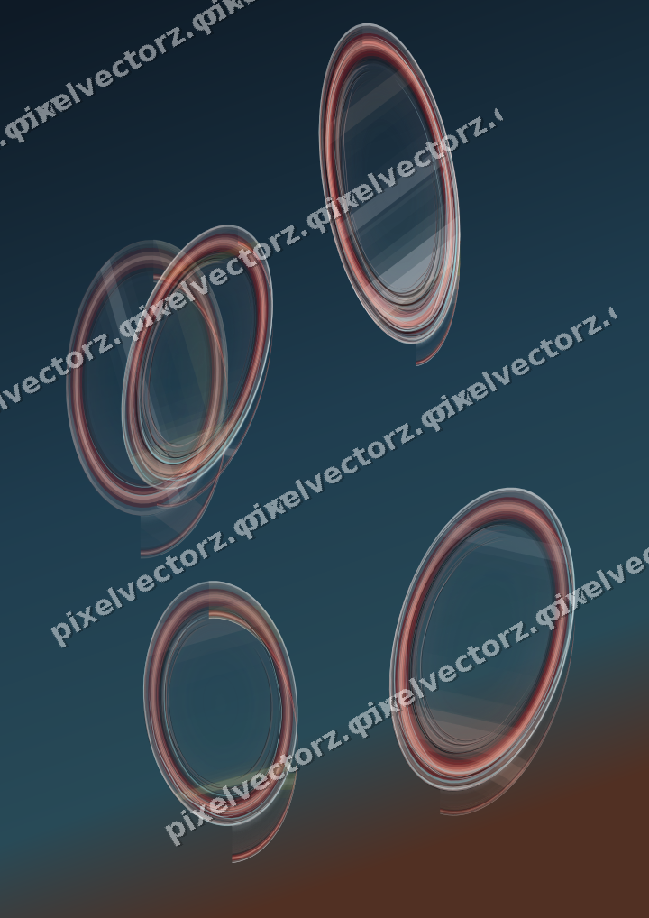 Abstract glass arc in yellow and red