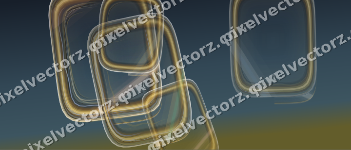 Abstract glass arc in amber and green