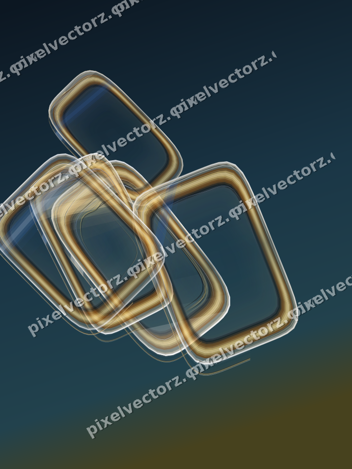 Abstract glass arc in dark blue and amber