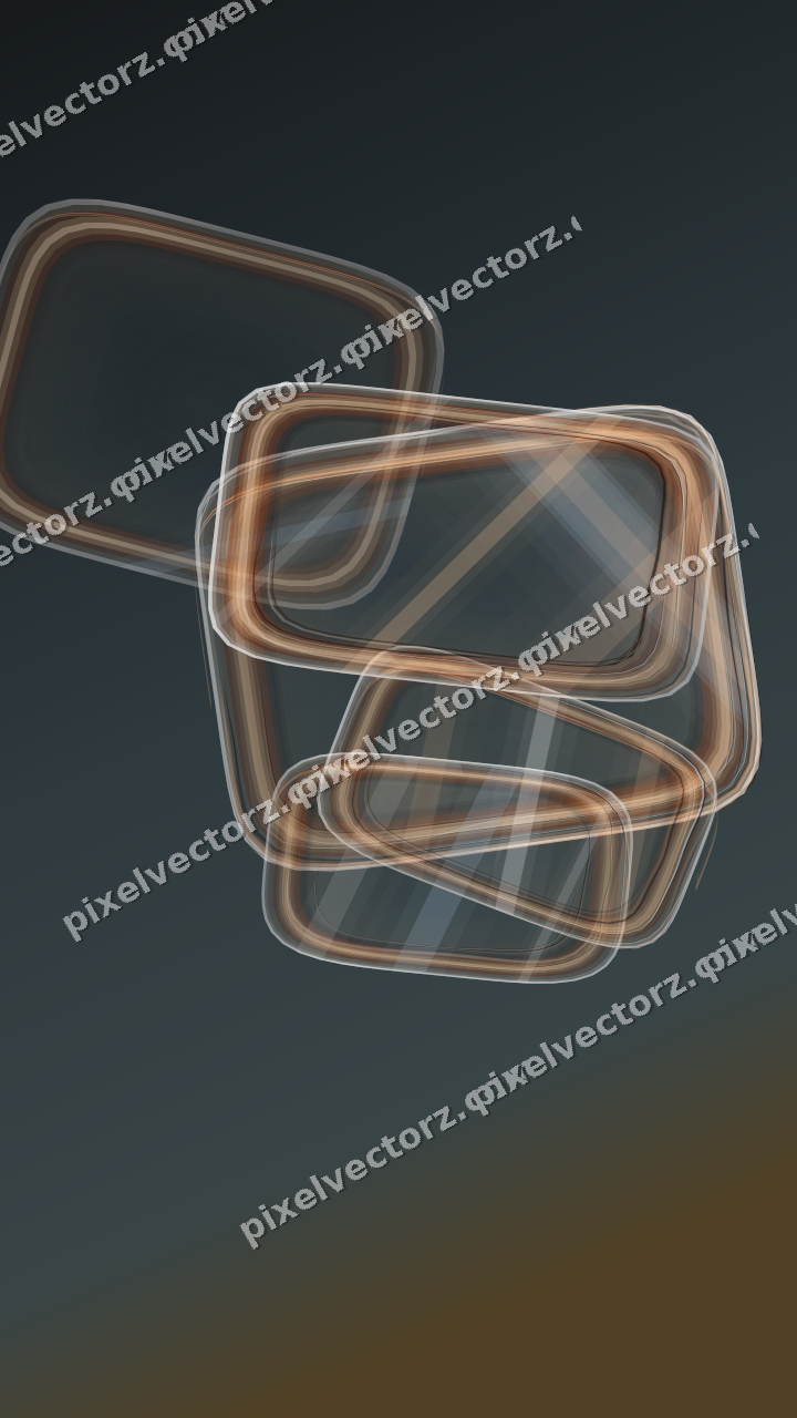 Abstract glass arc in blue and orange
