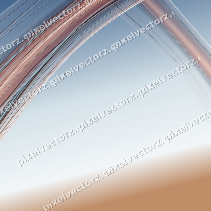 Abstract glass arc in red and orange