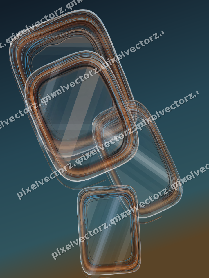 Abstract glass arc in blue and orange