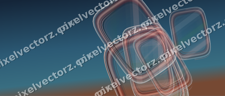 Abstract glass arc in dark green and red