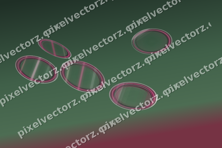 Abstract glass arc in dark pink and green