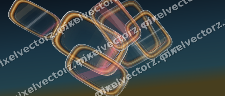 Abstract glass arc in red and orange