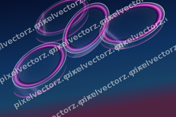 Abstract glass arc in purple and blue