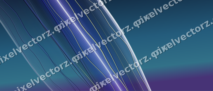 Abstract glass arc in blue and cyan