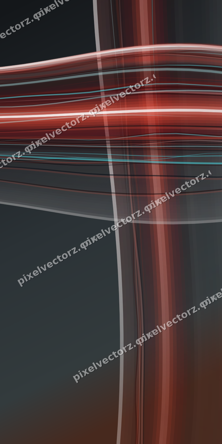 Abstract glass arc in red and pale amber