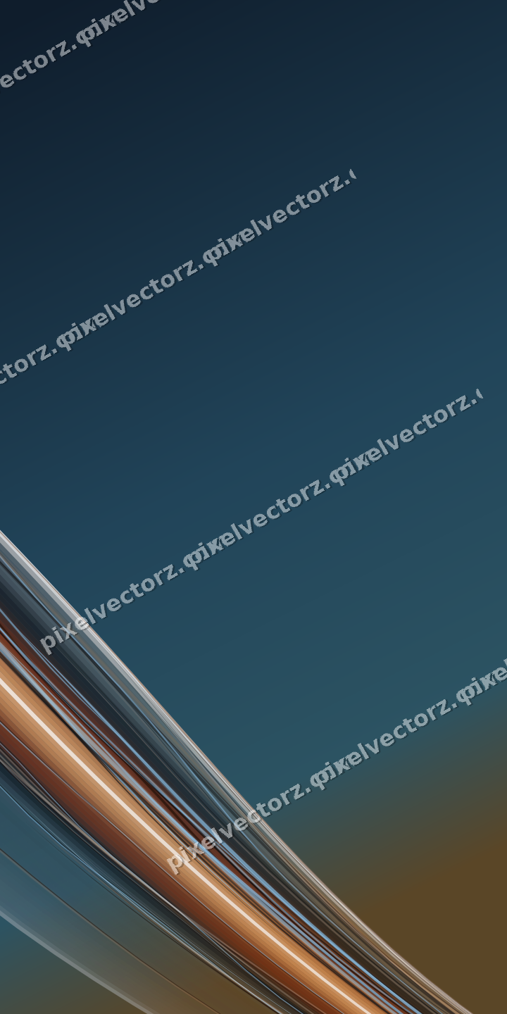 Abstract glass arc in orange and teal