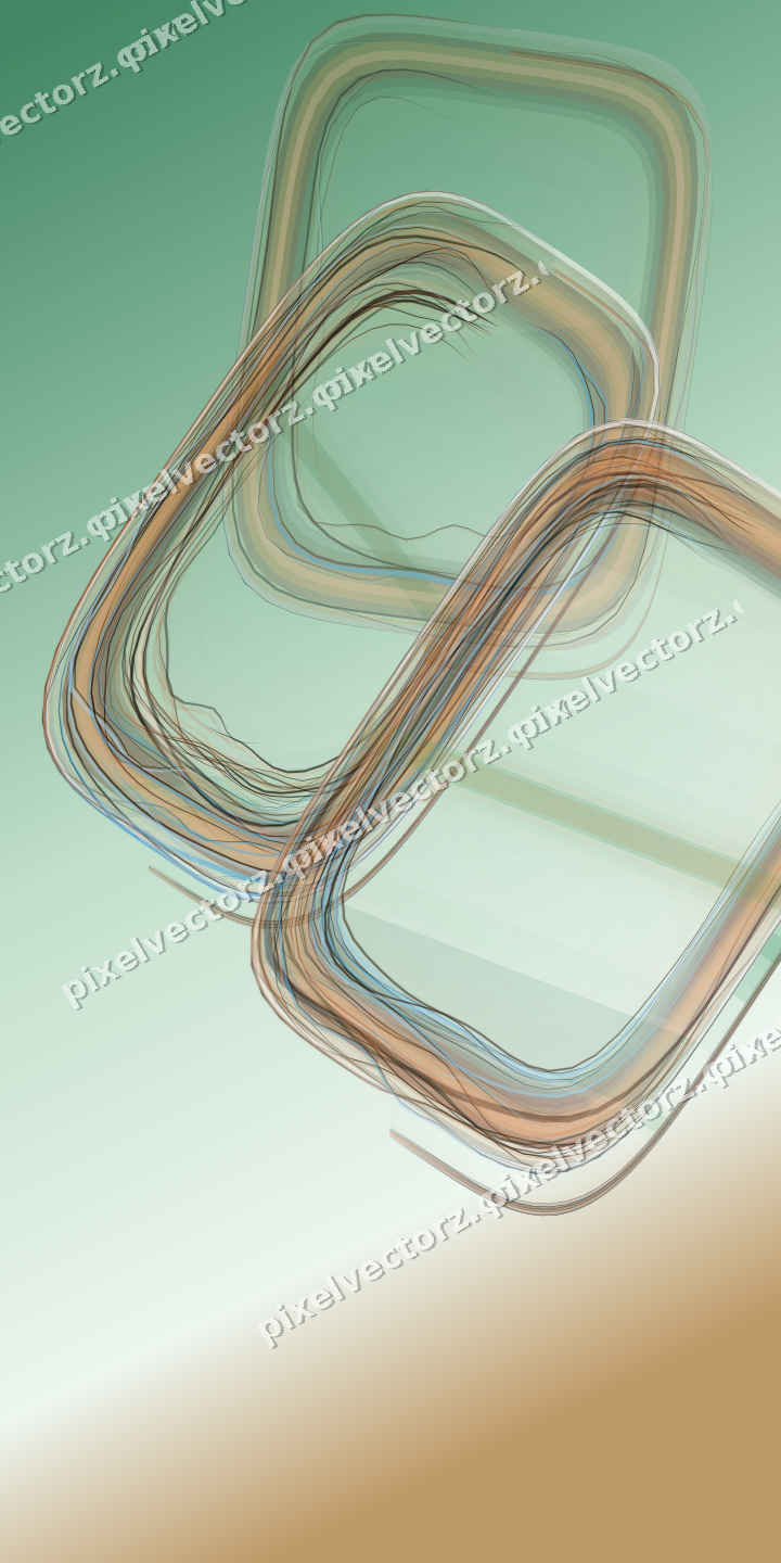 Abstract glass arc in dark green and orange