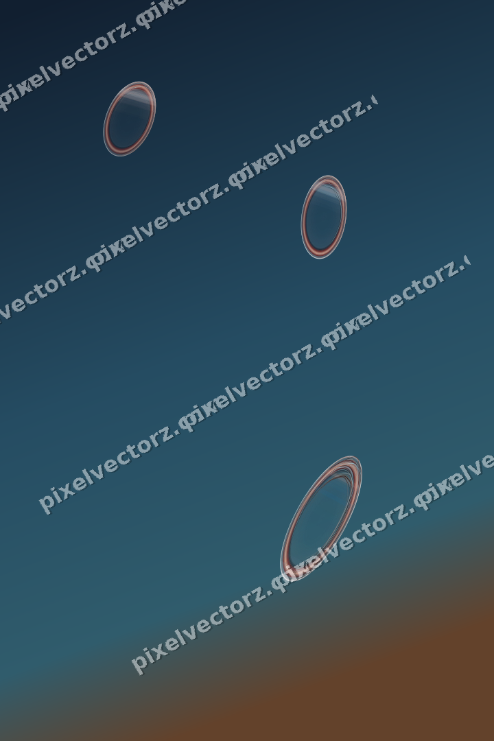 Abstract glass arc in orange and cyan