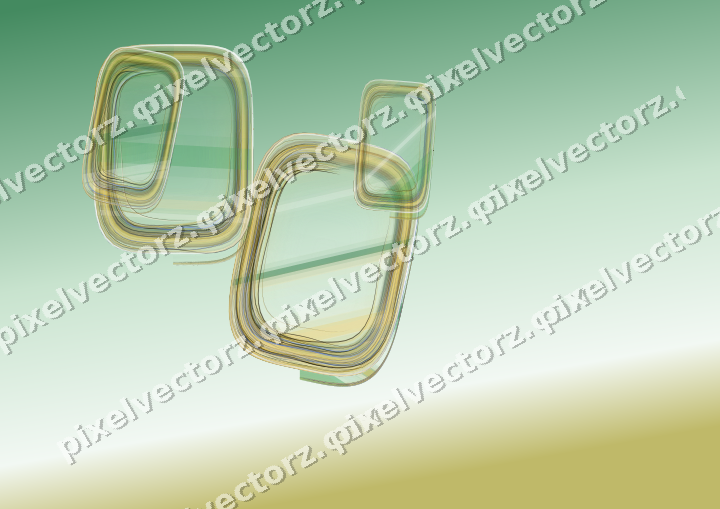 Abstract glass arc in dark green and amber